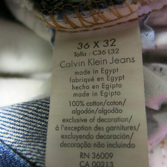 CALVIN KLEIN *VINTAGE* Jeans Size 36/32* Mens Relaxed Straight Blue Y2K Hip Hop - Picture 11 of 11
